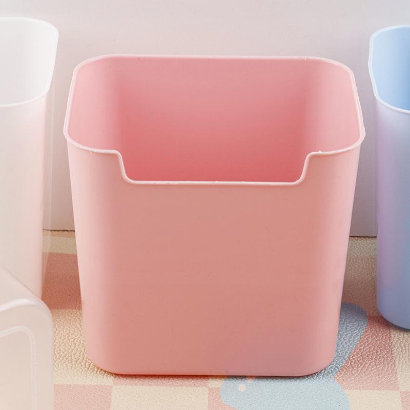 Porta-canetas de grande capacidade, caixa de armazenamento de mesa de cor sólida, organizador criativo de lápis, caixa de papelaria simples, material de escritório