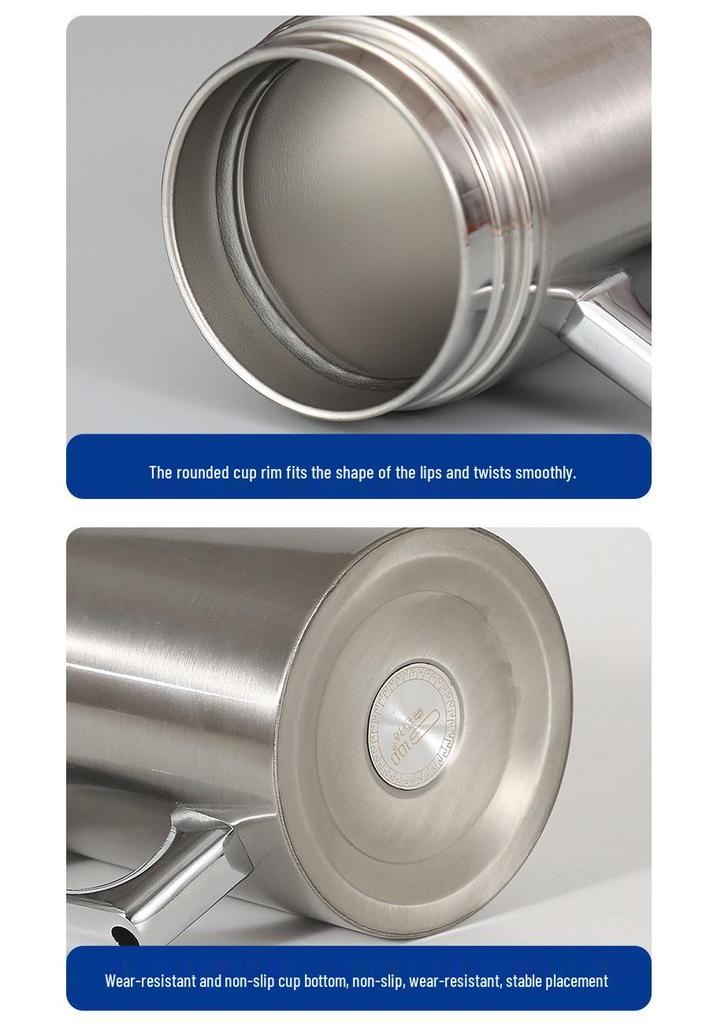 Stainless Steel Thermos Mug with Handle - Custom Logo for Office, Business Events, Parties, and Anniversaries