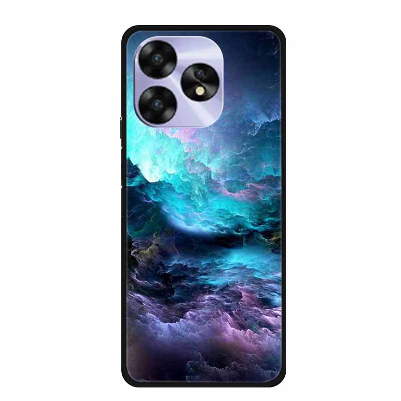 For Umidigi A15c A15 Case Painted Black Bumper TPU Soft Silicone Phone Cover For Umidigi A15 Cases A 15 15T Coque Funda Capa Cat