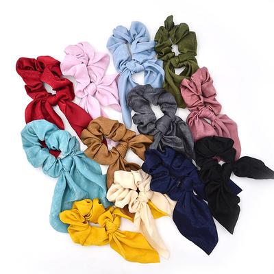 Elastico per capelli con fiocco in nastro, elastico per capelli da donna, elastico per coda di cavallo, elastico per capelli tinta unita, accessori per capelli da bambina