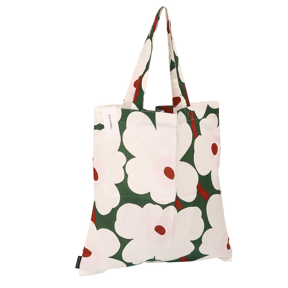 Marimekko Unikko Cotton Tote 44x43 74192 613 Women's Bag, cm, Green, [Used]