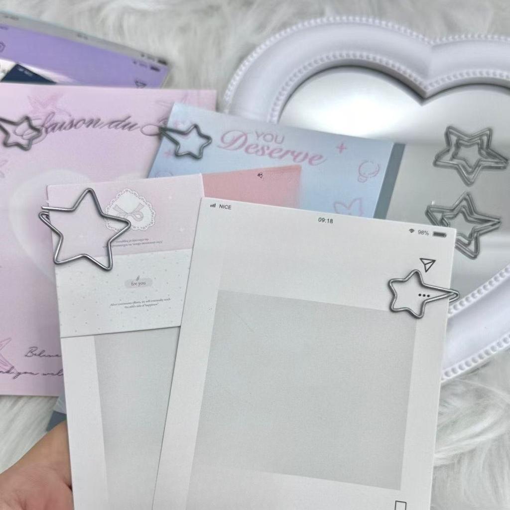 15pcs Stylish Silver Star-Shaped Paper Clips for Decoration And Organizing
