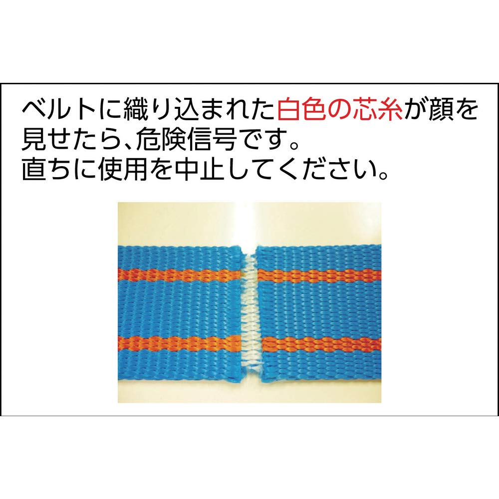 TESAC Blue JIS Grade on Both 100mm Wide x 4m 3E 100X4 Sling, 3, Eye-Shaped Ends, Long,