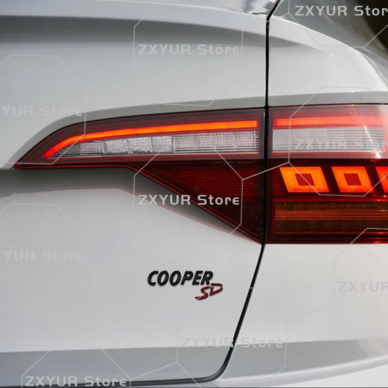 Metal COOPER SD Emblem Car Sticker Letter Badge Body Rear End Trunk Decor For Mini Cooper S R60 R52 R53 R55 R56 F54 F55 F56 F60