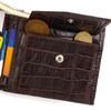 Stylowy portfel męski wykonany z prawdziwej skóry teksturowanej z wytłoczeniem krokodyla CANPELLINI 21777 Brązowy