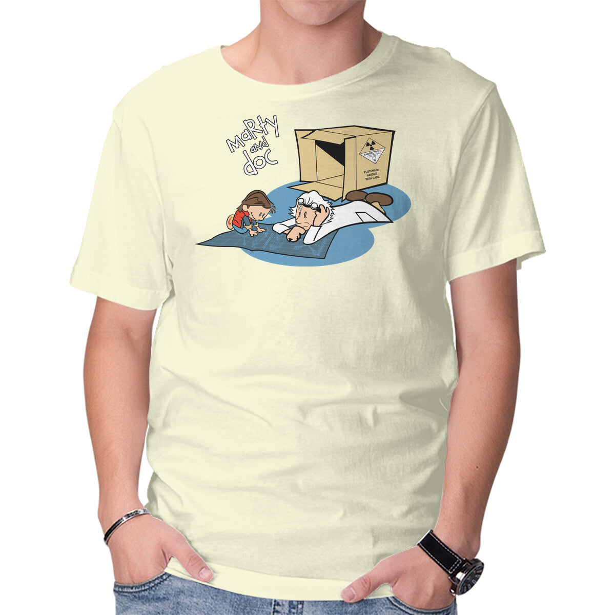 Unisex Crew Neck T-Shirt Marty & Doc Graphic Short Sleeve Casual Tee XXXXL