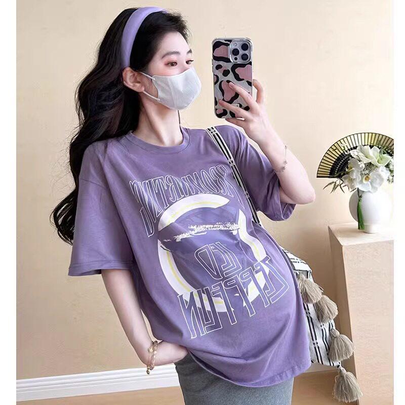 

Summer 2026 Maternity Cotton T-shirt & Skirt Two-Piece Set 3XL