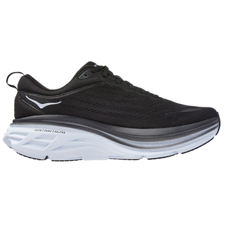 HOKA Bondi 8 2E Wide Black White Men Sneakers 1127953-BWHT