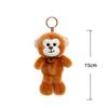 15cm Pet Series Plush Toys Monkey Rhinoceros Panda Chimpanzee Pendant Keychain Stuffed Doll Backpack Pendant Birthday Gifts