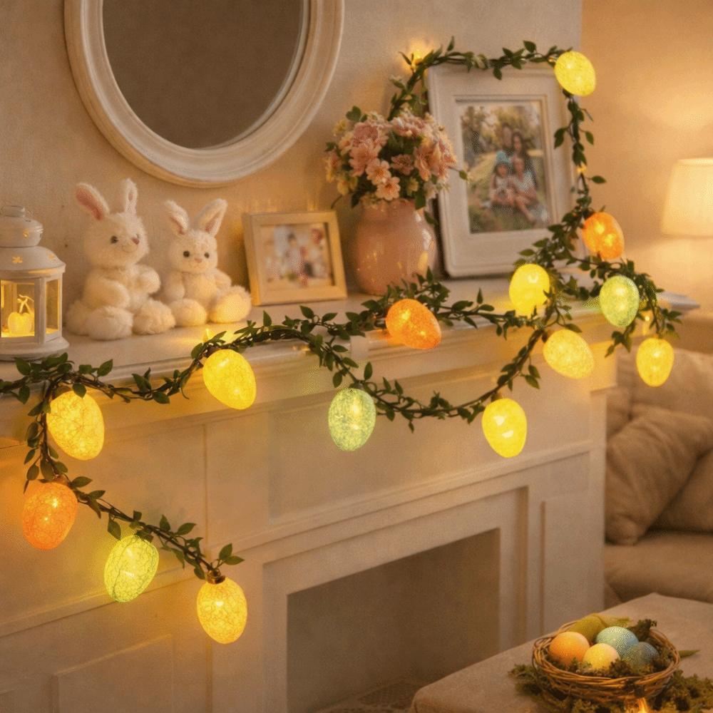 Luminous Easter Egg Wreath 2M Easter Twig Garland Spring Celebration