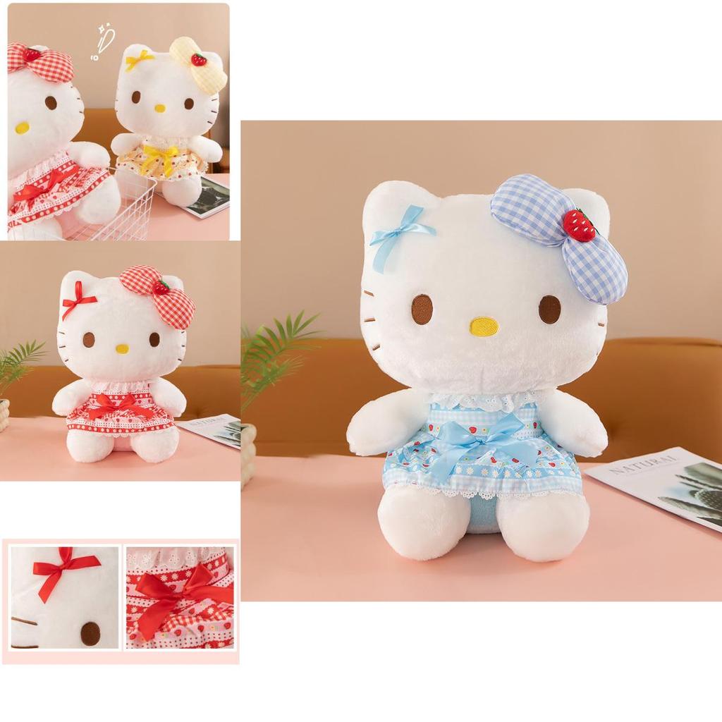 Adorable Strawberry Kt Cat Plush Toy In Multiple Colors Soft Pp Cotton Filling