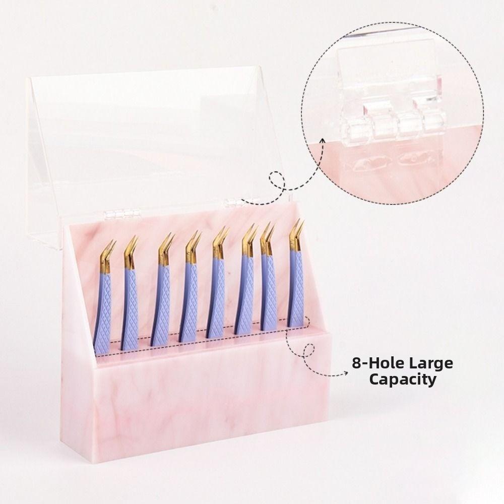 Large Capacity Tweezers Storage Box Dustproof Tweezers Organizer Eyelash Display