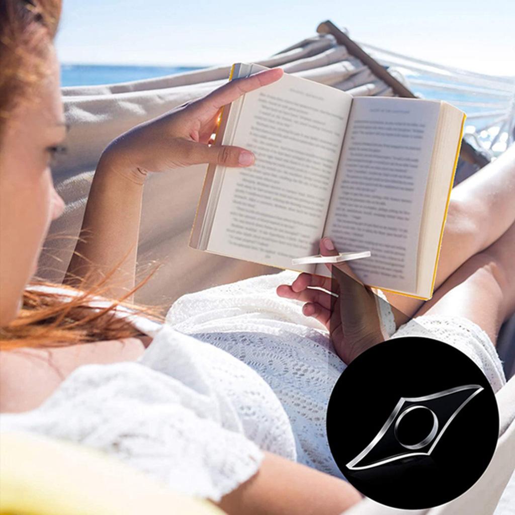 Book Page Holder Clear Page Spreader Thumb Ring Bookmark Acrylic Book Reading Accessories for Teachers Students Present
