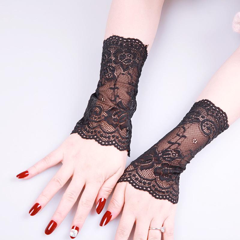 Mănuși Scurte de Vară din Dantelă Elastică, Protecție Solară, Antiderapante, Mănuși Subțiri de Condus pentru Doamne.