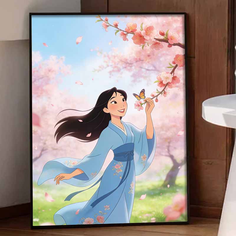 Disney Mulan Cherry Blossom Butterfly Diamond Painting Art Kit Handmade DIY5D Home Decor Gift