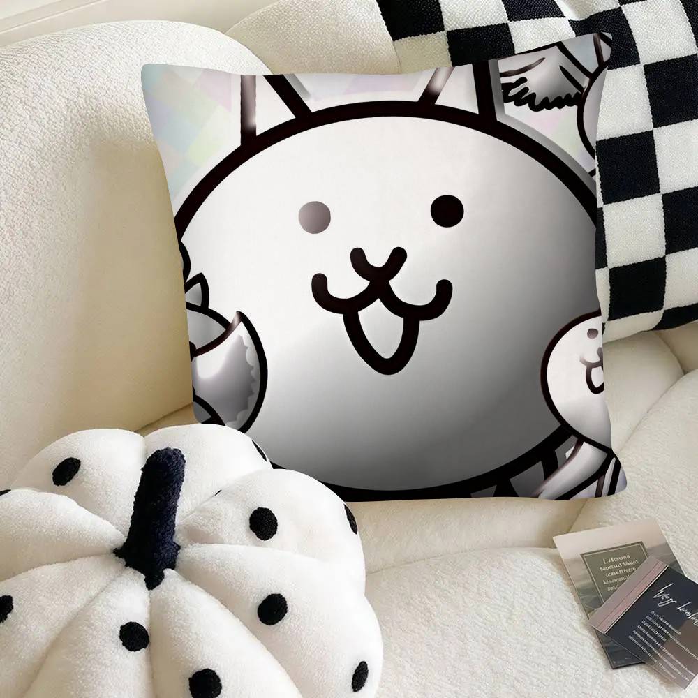 

Cartoon The BBattle Cats Pillow Case Fashion Square Pillowcase Bedroom Sofa Room Ins Decoration Leisure 40x40 cm