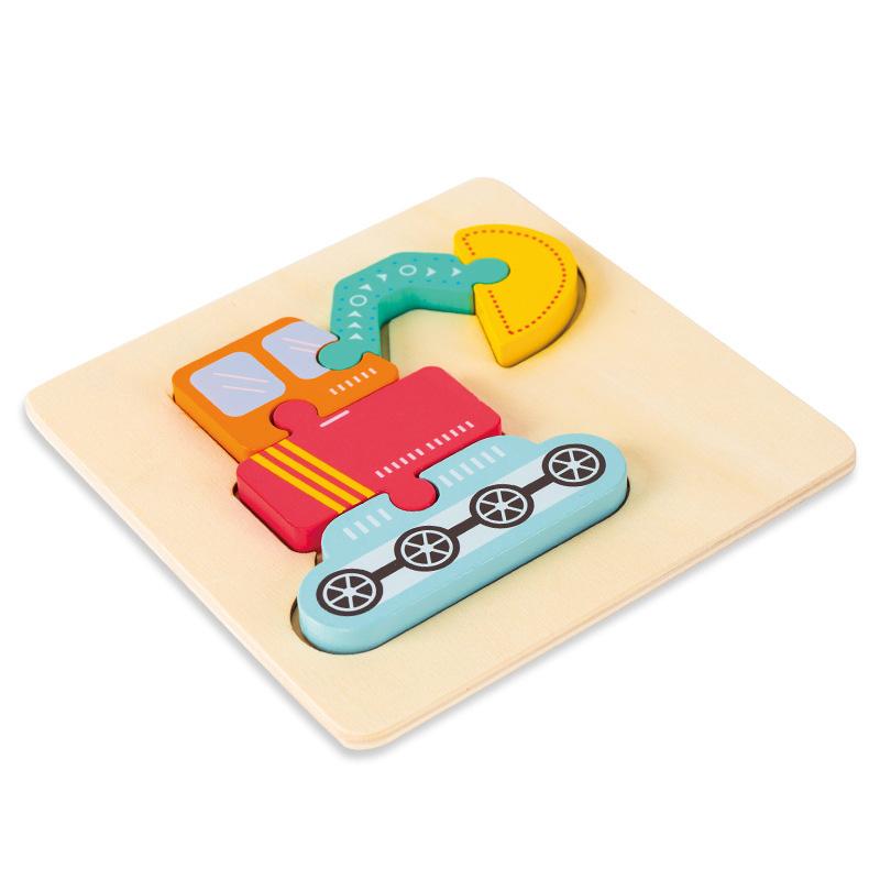 High Quality Baby 3D Wooden Puzzle Educational Toys Early Learning Cognition Kids Cartoon Grasp Intelligence Puzzle