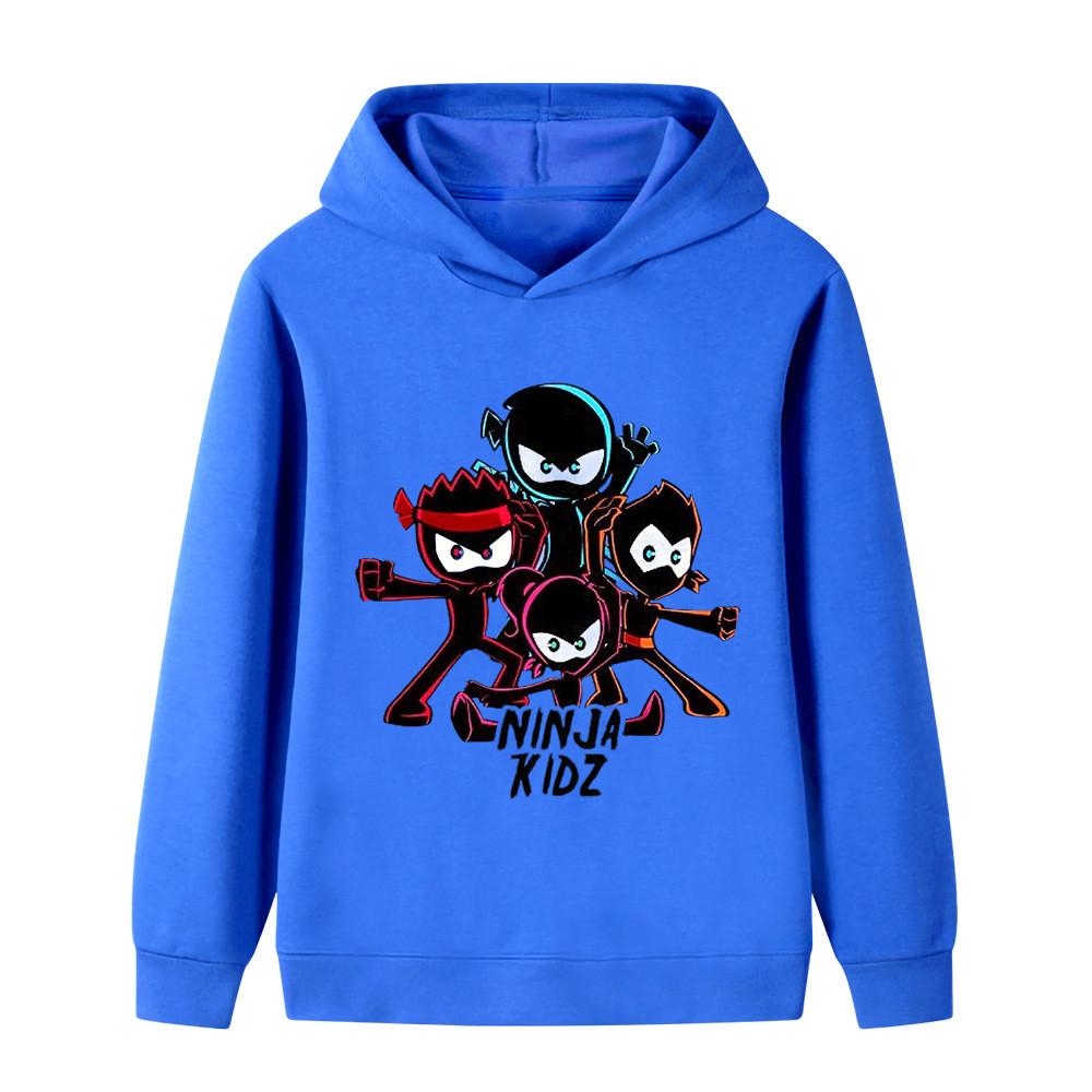 B1172 Bambini Ragazzi Ragazze NINJA KIDZ Anime Stampato Casual Outdoor Felpa con Cappuccio a Maniche Lunghe