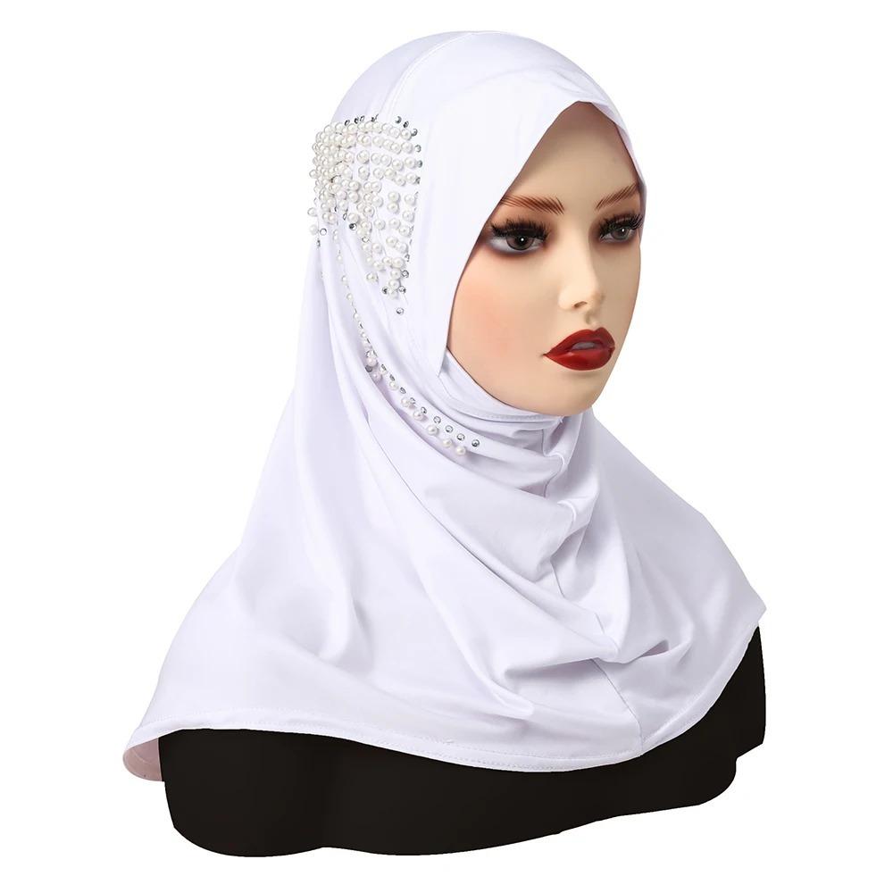 Full Cover Spandex Instant Hijab Solid Color Breathable Underscarf Elastic Islamic Scarf Islamic Wear