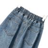 Plus Size Denim Long Skirt High Waist Elastic Waist Extra Fluffy for 170 Pounds A- Line Half Body Umbrella Skirt Autumn Women's