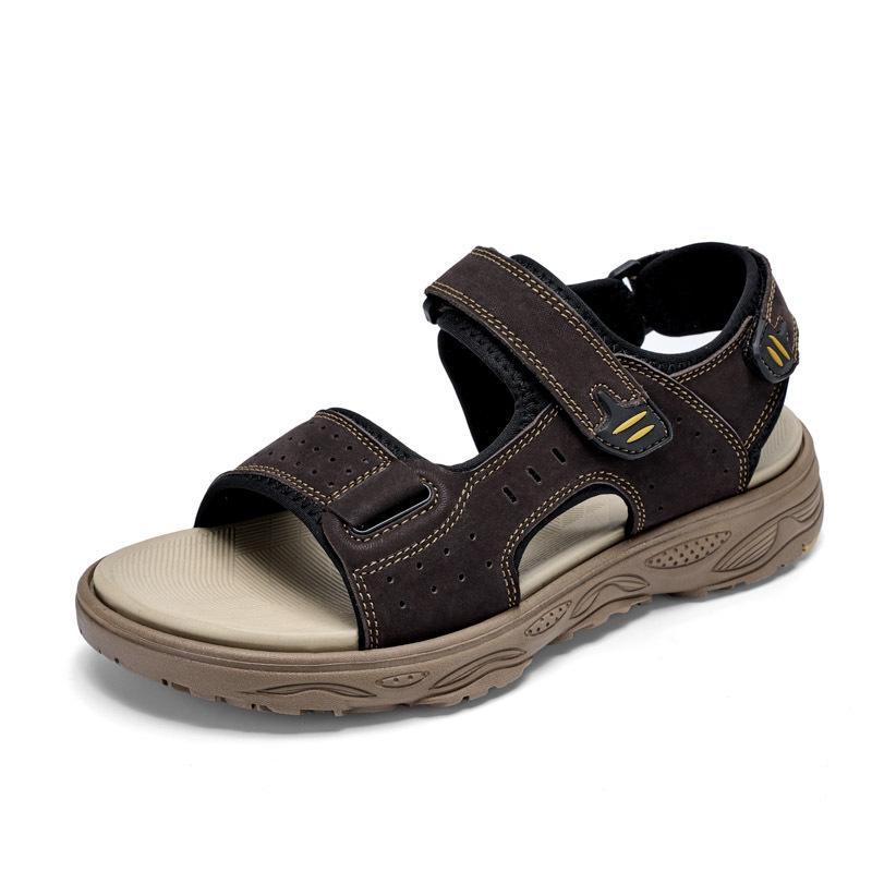 Men s Lightweight Genuine Leather Sandals - Large Size, Breathable Beach  Outdoor Casual Shoes 44