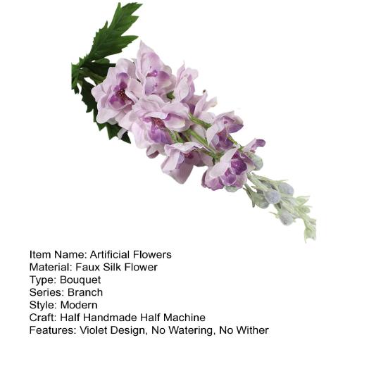 Artificial Flowers Adjustable Plastic Branches Silk Cloth Petals Realistic Violet Design Imitation Flower Wedding Halls Home Decor