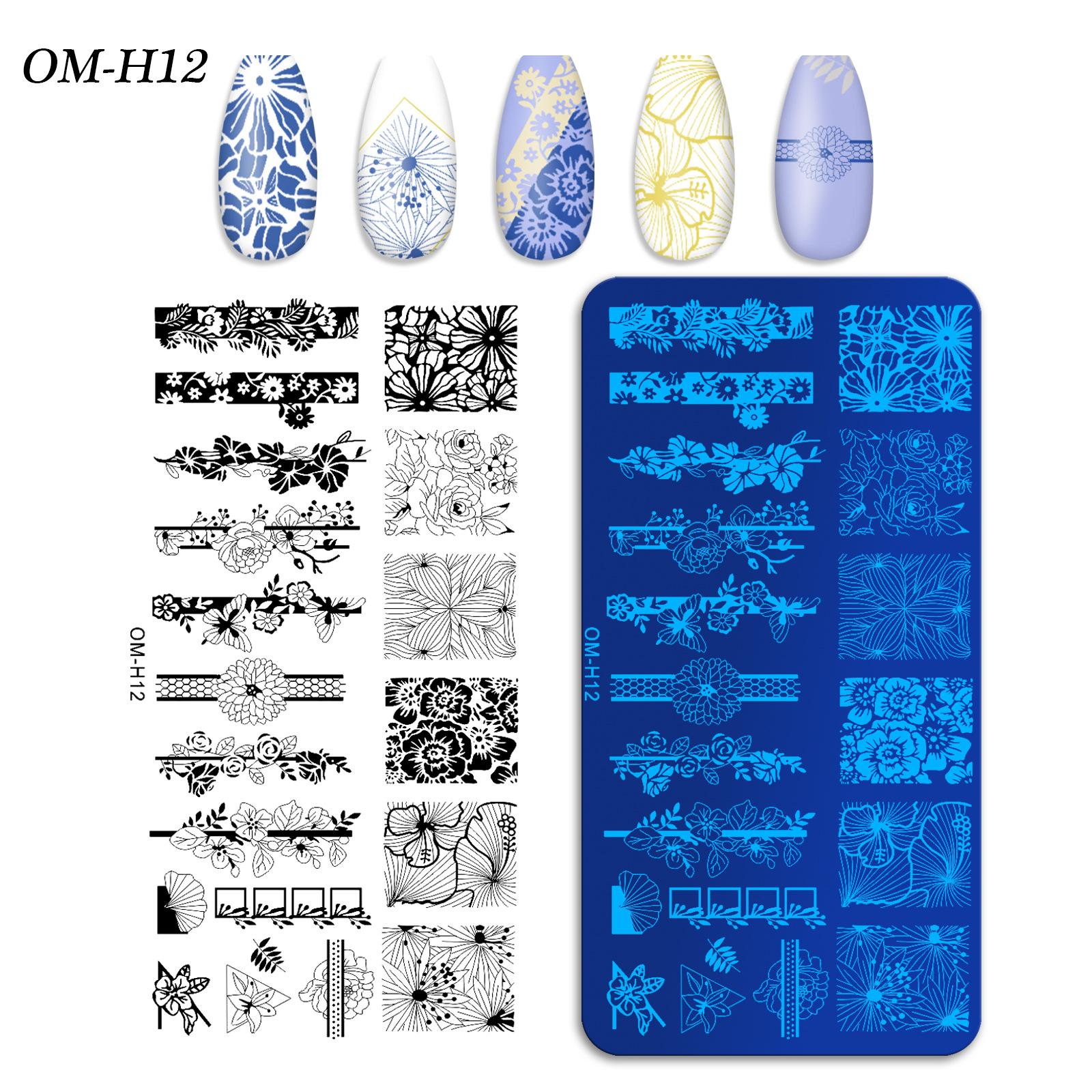 

Шаблон для печати Нейл-арт Стальная пластина Прямоугольная печатная пластина Цветная живопись Масляный шаблон Печать