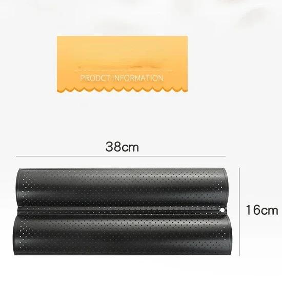 14,96 x 6,98 x 1,1 palce, 2 vlny, plech na pečení francouzského chleba, forma na bochník, nepřilnavá forma na bagetu, forma na dort, pečivo, nástroje