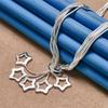 Elegant 925 Sterling Silver Exquisite Openwork Star Necklace for Women, Fashionable Party Gift, Wedding Jewelry