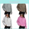 Casual Hooded Zipper Sweater For Women With Thick Polyester Fabric For Fall Winter Wear