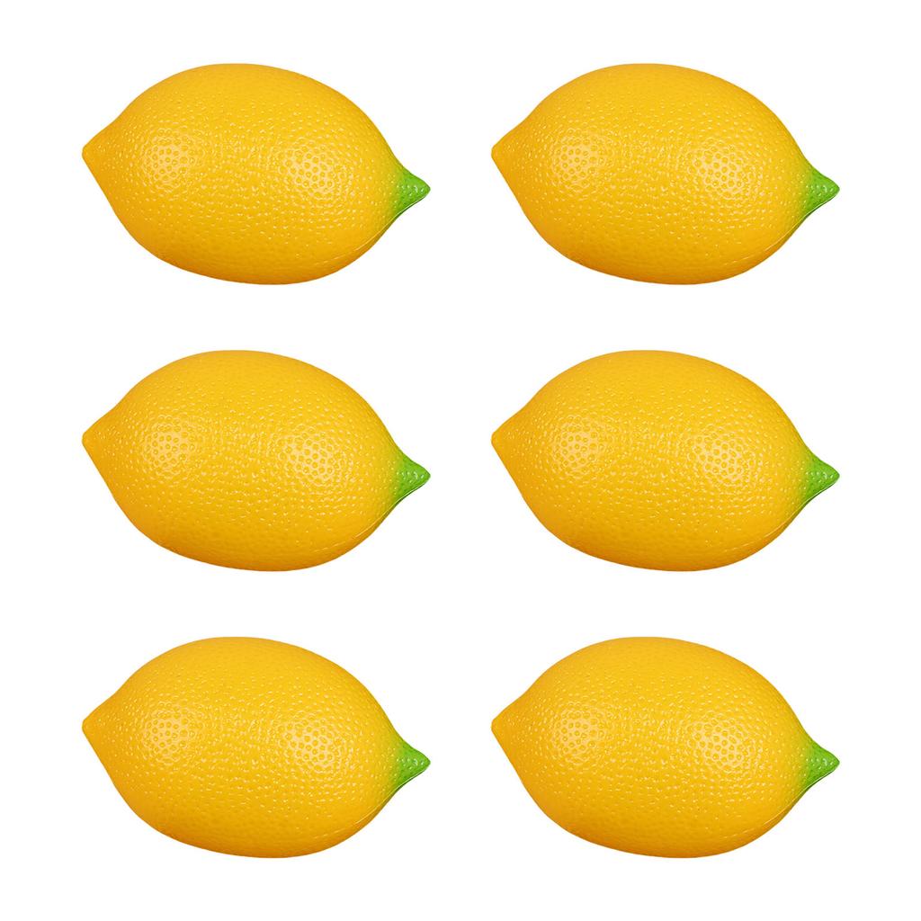 6Pieces Washable Faux Fruit Kitchen Decoration Realistic Fruits Replicas for Festival Parties Supplies and Home Accent