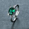 Wish personalized platinum oval blue-green-white Opal turtle opening versatile ring slightly inlaid with zircon