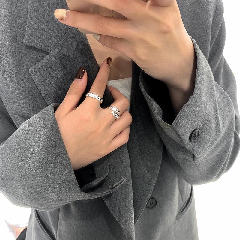 S925 Sterling Silver Open Ring for Women - Stylish, Versatile, High-End Feel, Ideal for Index Finger, Japanese & Korean Inspiration.