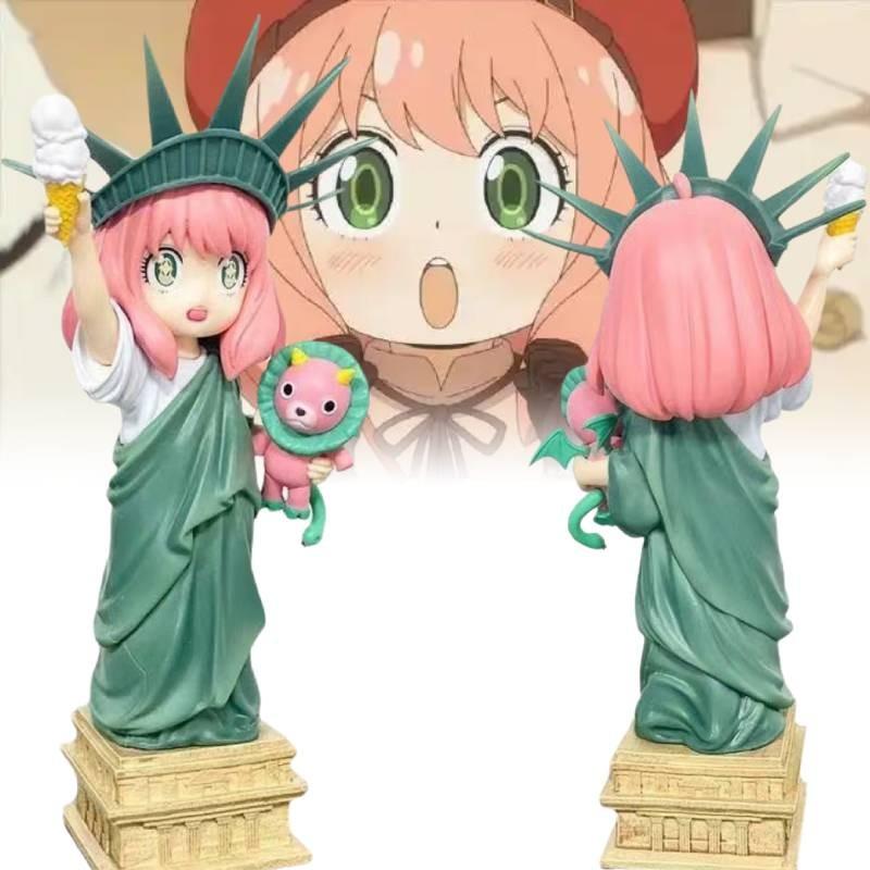 Anya Spy Family Statue Of Liberty Anime Figure Cute Cosplay Model Xmas Gift