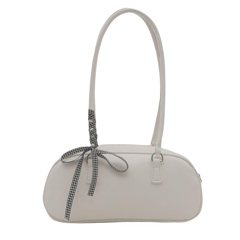 Trendy Summer 2024 Korean Style Pu Handbag For Women With Bowknot Accent белый