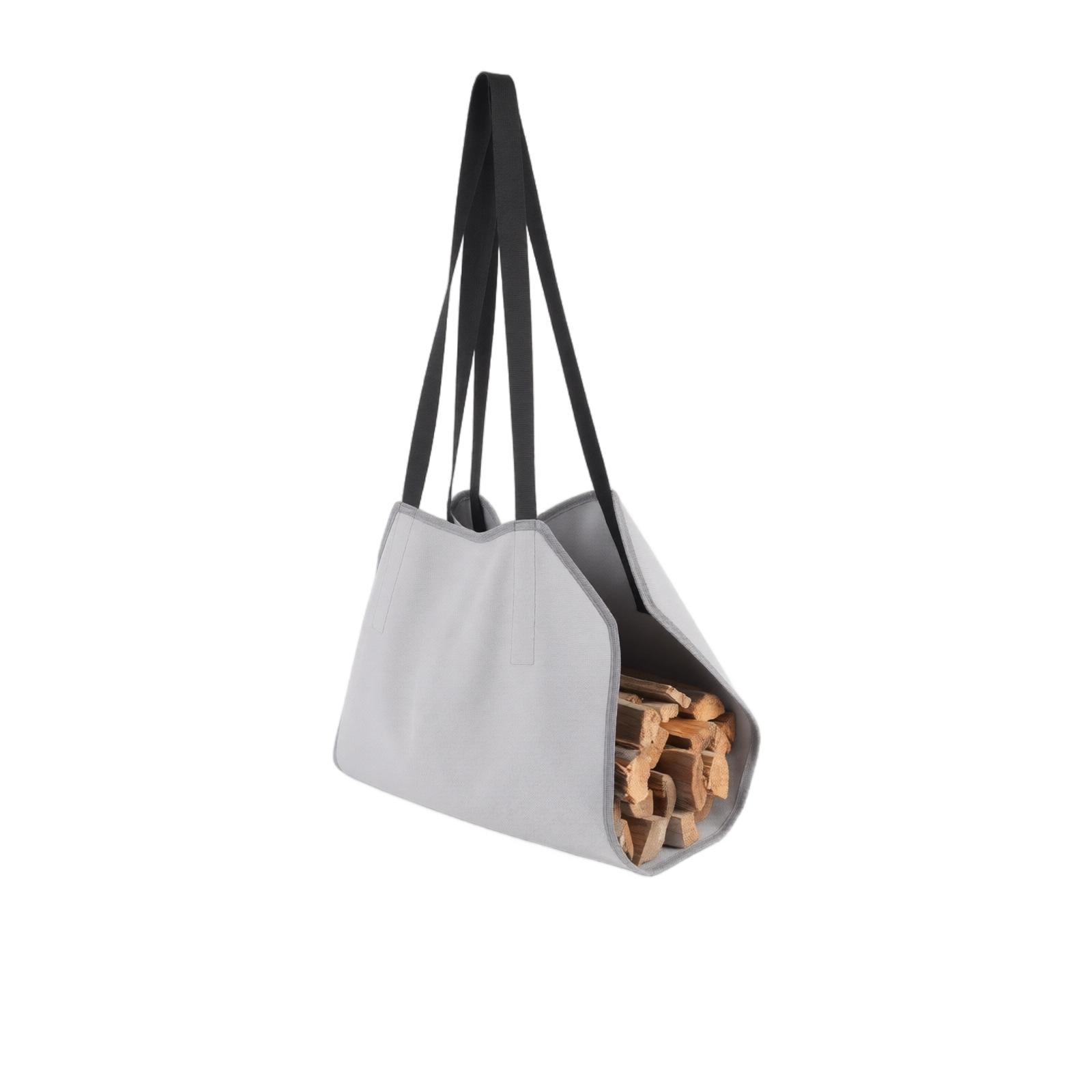 

Large Capacity Canvas Firewood Carrier Bag Heavy Duty Durable Tote with Long Handles for Easy Transport and Storage of Logs and Kindling One Size