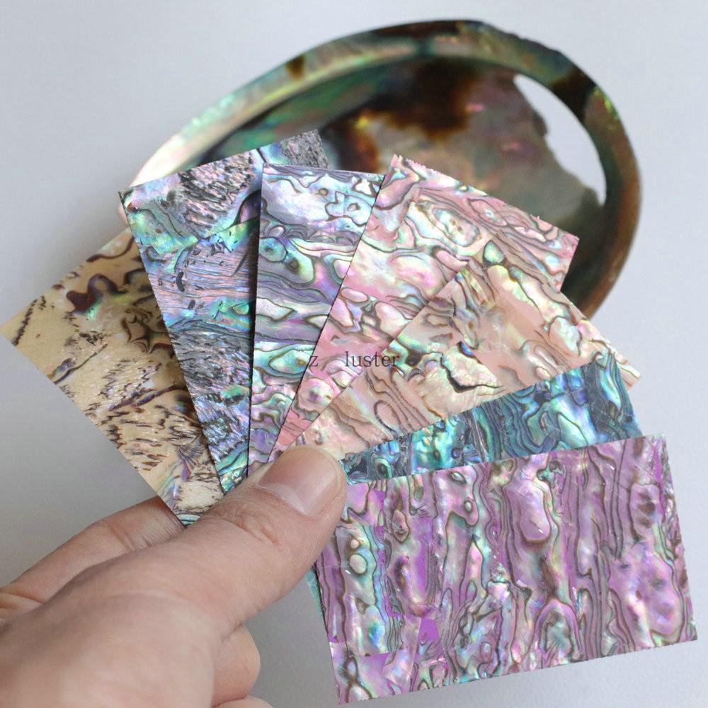 4x7cm Japanese Style Mother-of-Pearl Abalone Shell Nail Stickers with Adhesive, Colorful Patterns, Bendable Ornaments.