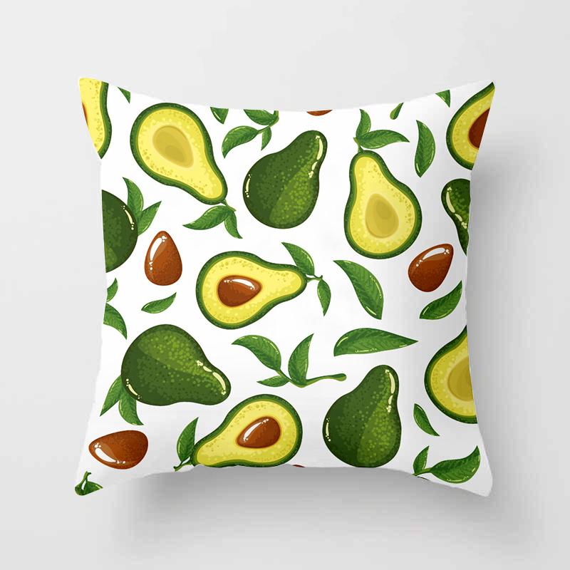 Avocado Printed Pattern Cushion Pillowcase For Home Living Room Sofa Car Seat Decoration Throw Pillow 45 * 45Cm
