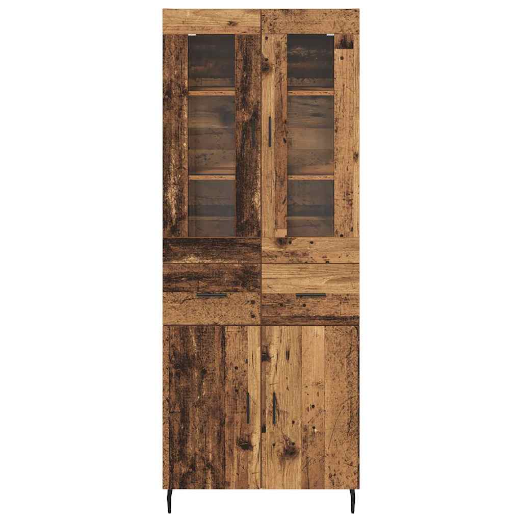 Highboard with Drawers 2 pcs Reclaimed Wood Effect Wood Based Material