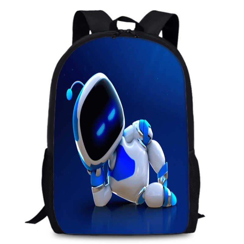 Astro Bot 15 Inch Large Capacity School Backpack Stylish Oxford Cloth Design For Kids