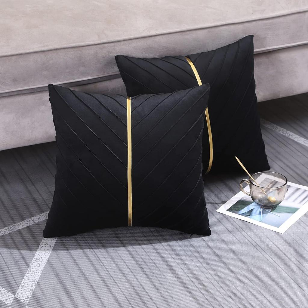 1 Pezzo Copricuscini in Velluto 45*45cm Pelle Dorata Decorativo Federa per Cuscino Divano Lusso Moderno Copricuscini Decorativi