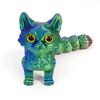 3D Printed Cute Cats Ornaments Tail Joint Movable Cat Model Home Office Desktop Decorations Car Center Control Decoration Gifts