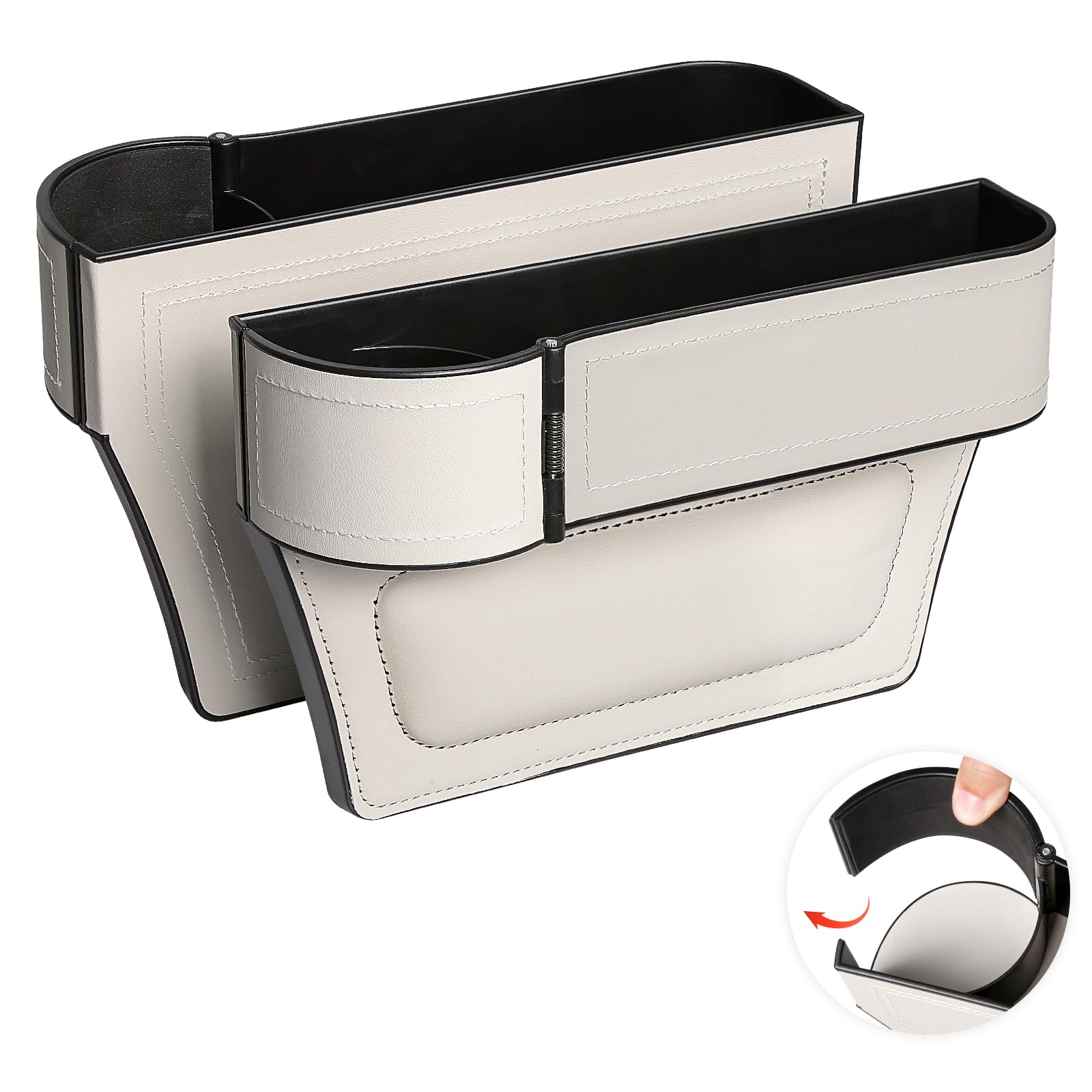 

Инновационный и улучшенный KONGZEE Хранение в зазоре сиденья автомобиля Боковой ящик для хранения автомобиля Изготовлен из высококачественного Набор из 2 штук для сиденья и пассажира Удобный Большой