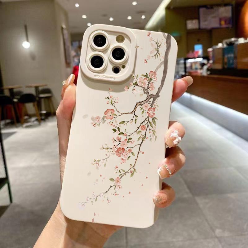 Stylish Cute Spring Flower Phone Case For iPhone 17 16 15 14 13 12 11 Pro Max 16E 7 8 Pus XR XS X Shockproof Silicone Soft Cover