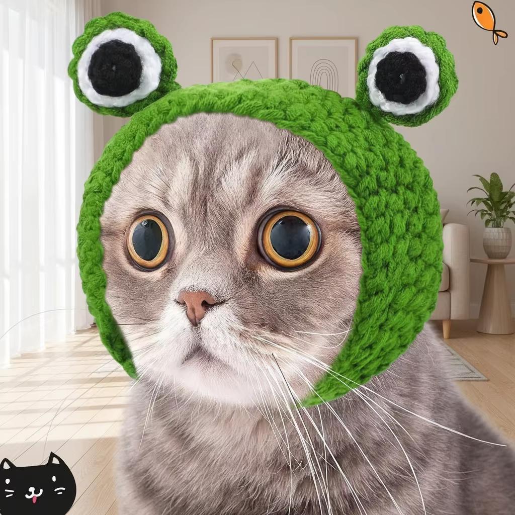 Plush Sweet Cartoon Animal Print Eco-Friendly Durable Cotton Polyester Hair Accessories Pet Hats for Small Dogs-Personalized