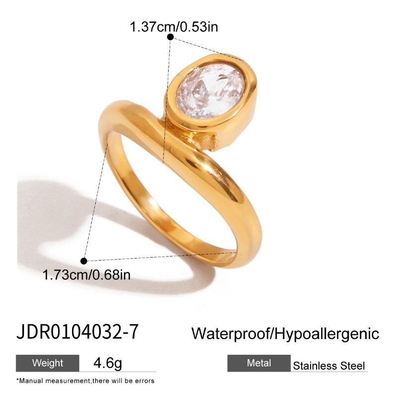 Zirconia Ring, Titanium Steel Jewelry, Accessories, High-end, Stainless Steel