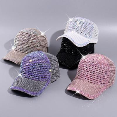 Lightweight Woman Shiny Cap Breathable Rhinestone Visor Hats  Outdoor Sports