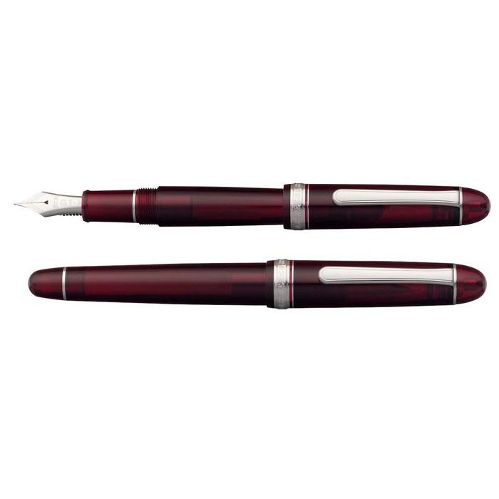 [Platinum] Fountain Pen #3776 Century Rhodium Bourgogne Fine PNB-18000CR #71-1. Size: 139.5x15.4mm/Fine/20.5g