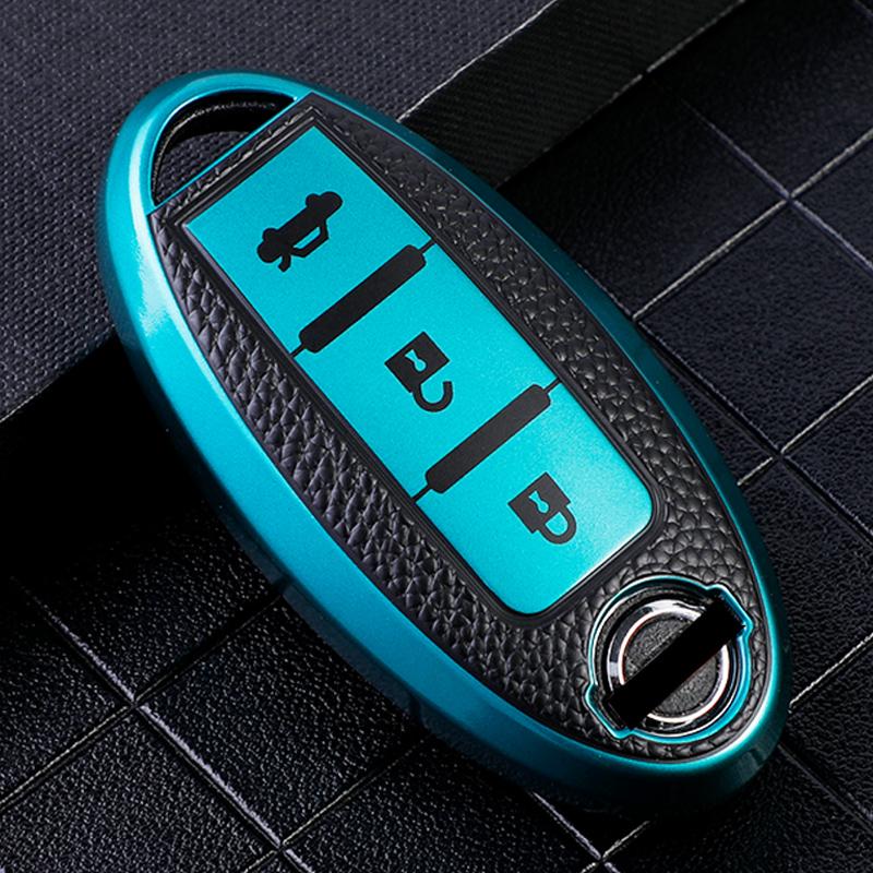 Car Key Case Cover for Nissan Leaf Micra Qashqai J11 J10 X Trail T32 Fob Versa Note Patrol Key Cover AccessoriesTPU Leather