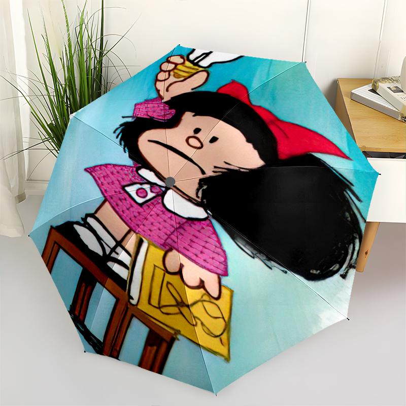 1pc Mafalda Umbrella Portable 8-rib Structure Suitable for All Seasons, Home, Travel, Outdoor Umbrella